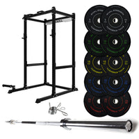 J-3 Series Power Rack with Weight Plate, Barbell and Bench Set