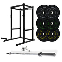 J-3 Series Power Rack with Weight Plate, Barbell and Bench Set