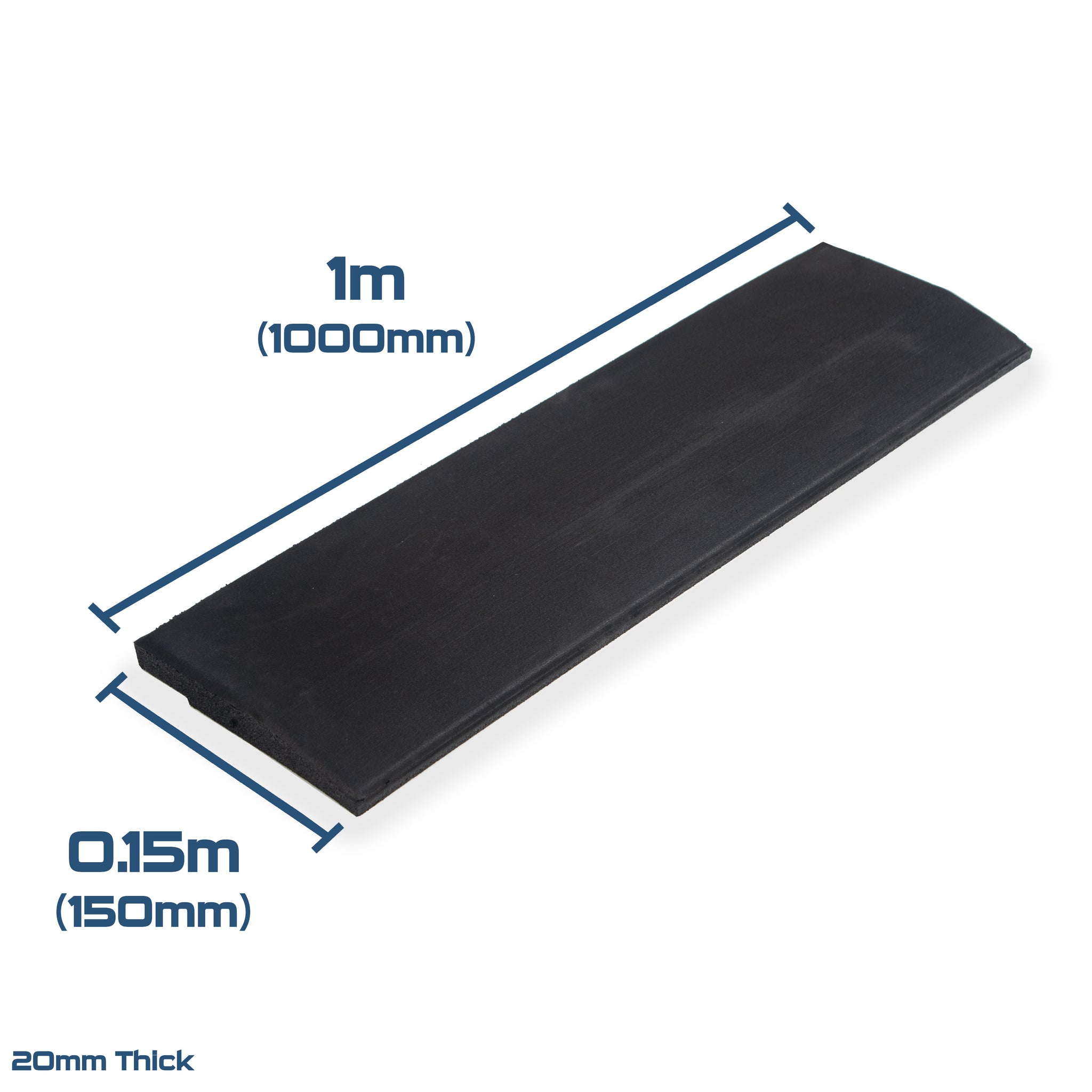 Rival Black Premium Interlocking Rubber Gym Floor Tiles with Connectors (1m x 1m) (20mm)