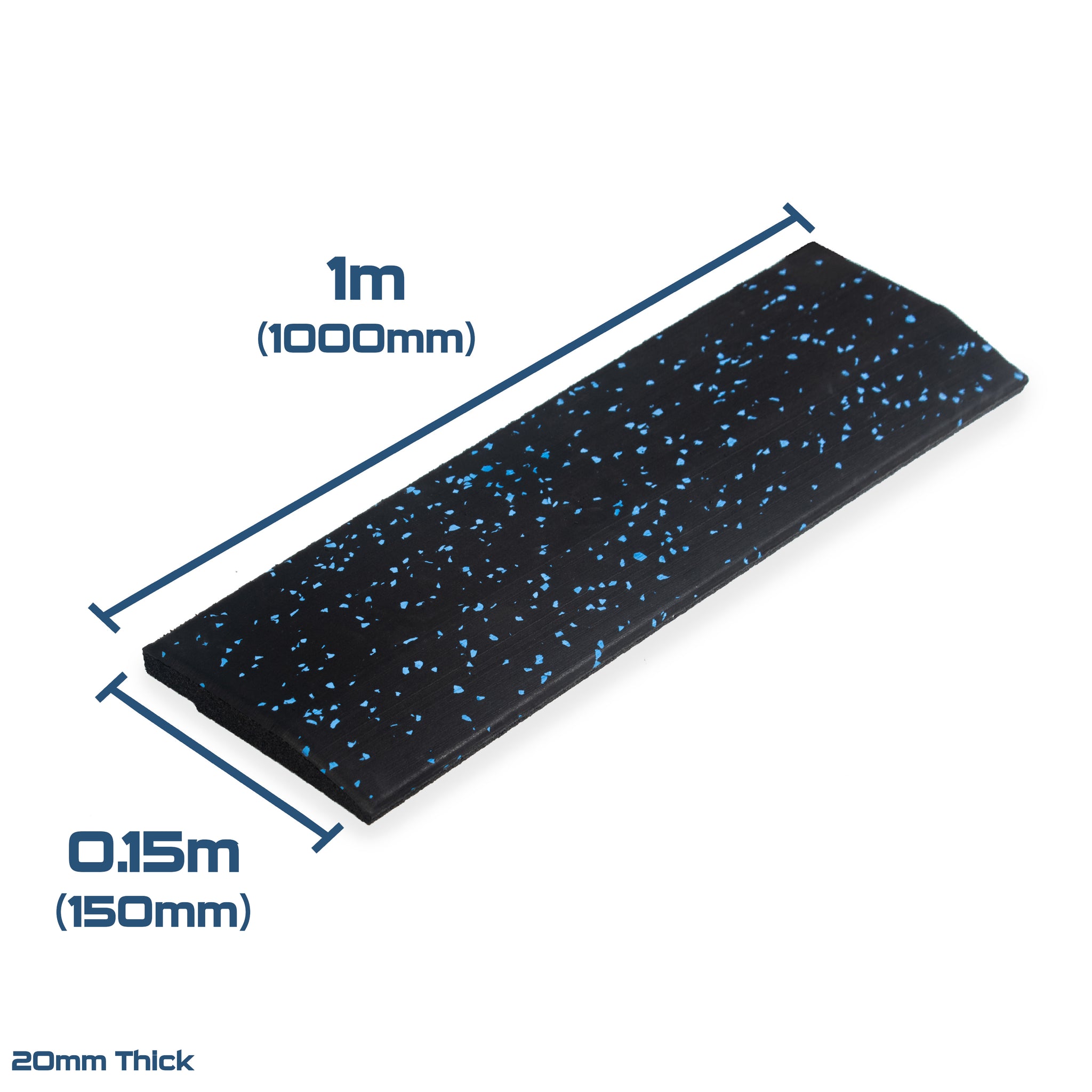 Rival Blue Fleck Premium Interlocking Rubber Gym Floor Tiles with Connectors (1m x 1m) (20mm)