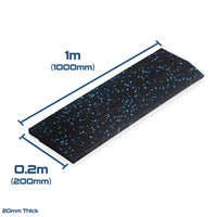 Rival Blue Fleck Premium Interlocking Rubber Gym Floor Tiles with Connectors (1m x 1m) (20mm)