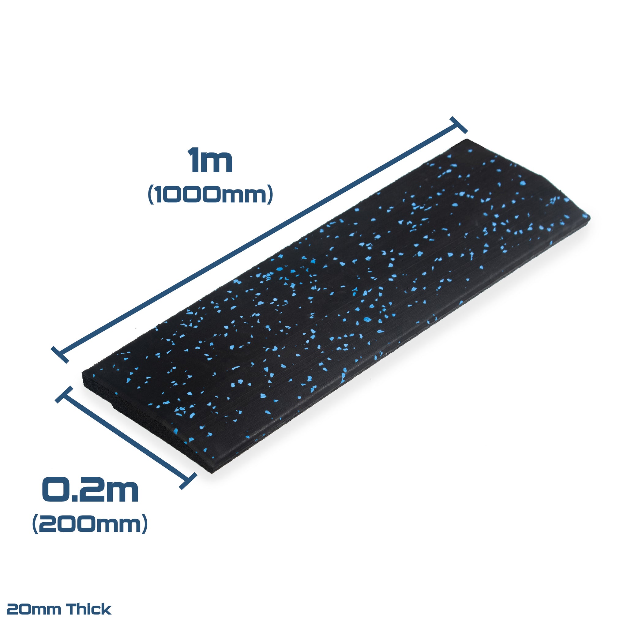 Rival Blue Fleck Premium Interlocking Rubber Gym Floor Tiles with Connectors (1m x 1m) (20mm)