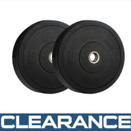 CLEARANCE | Monochrome Olympic Black Bumper Plates - 25KG Pair