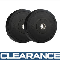 CLEARANCE | Monochrome Olympic Black Bumper Plates - 25KG Pair
