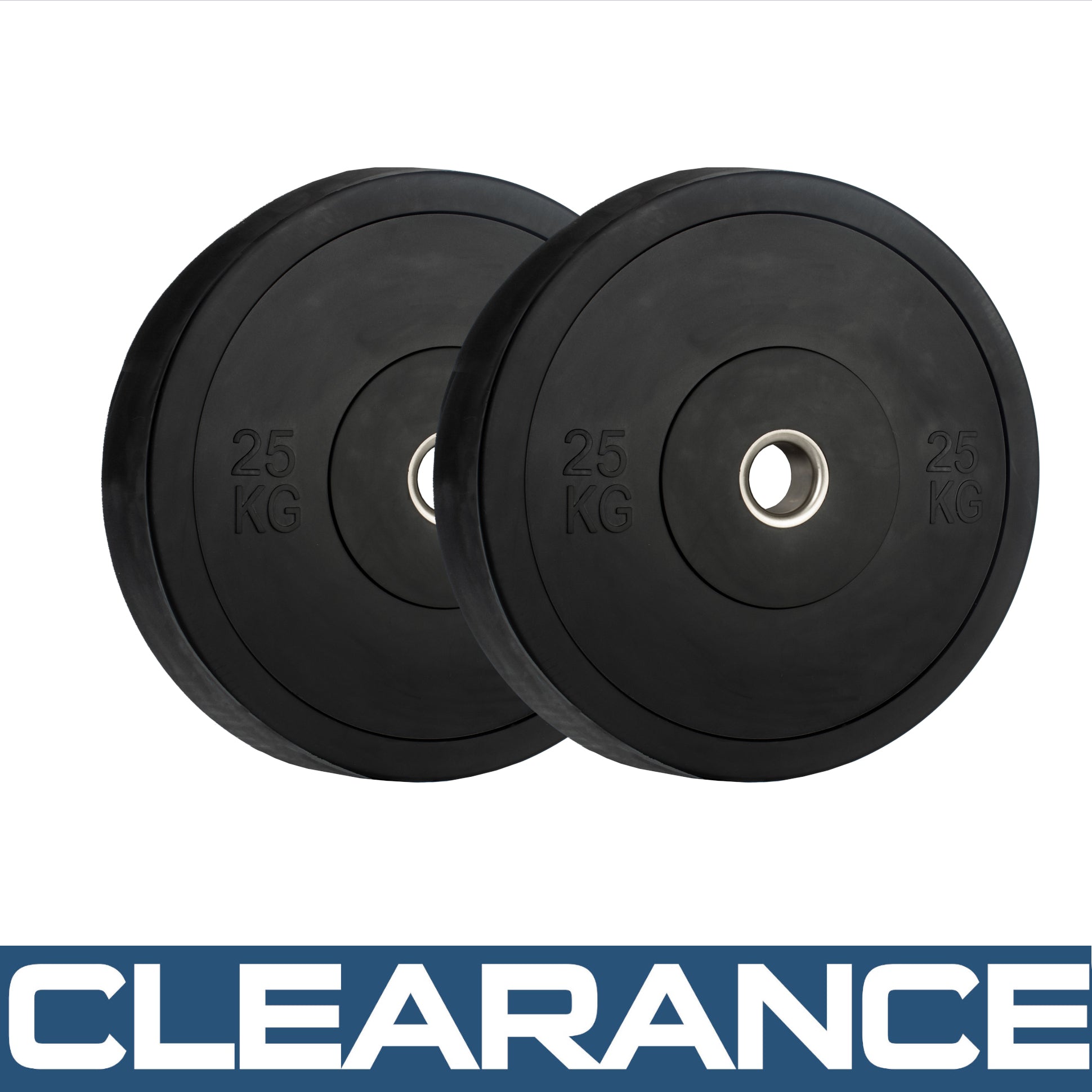 CLEARANCE | Monochrome Olympic Black Bumper Plates - 25KG Pair