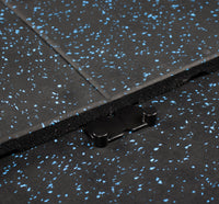 Rival Blue Fleck Premium Interlocking Rubber Gym Floor Tiles with Connectors (1m x 1m) (20mm)