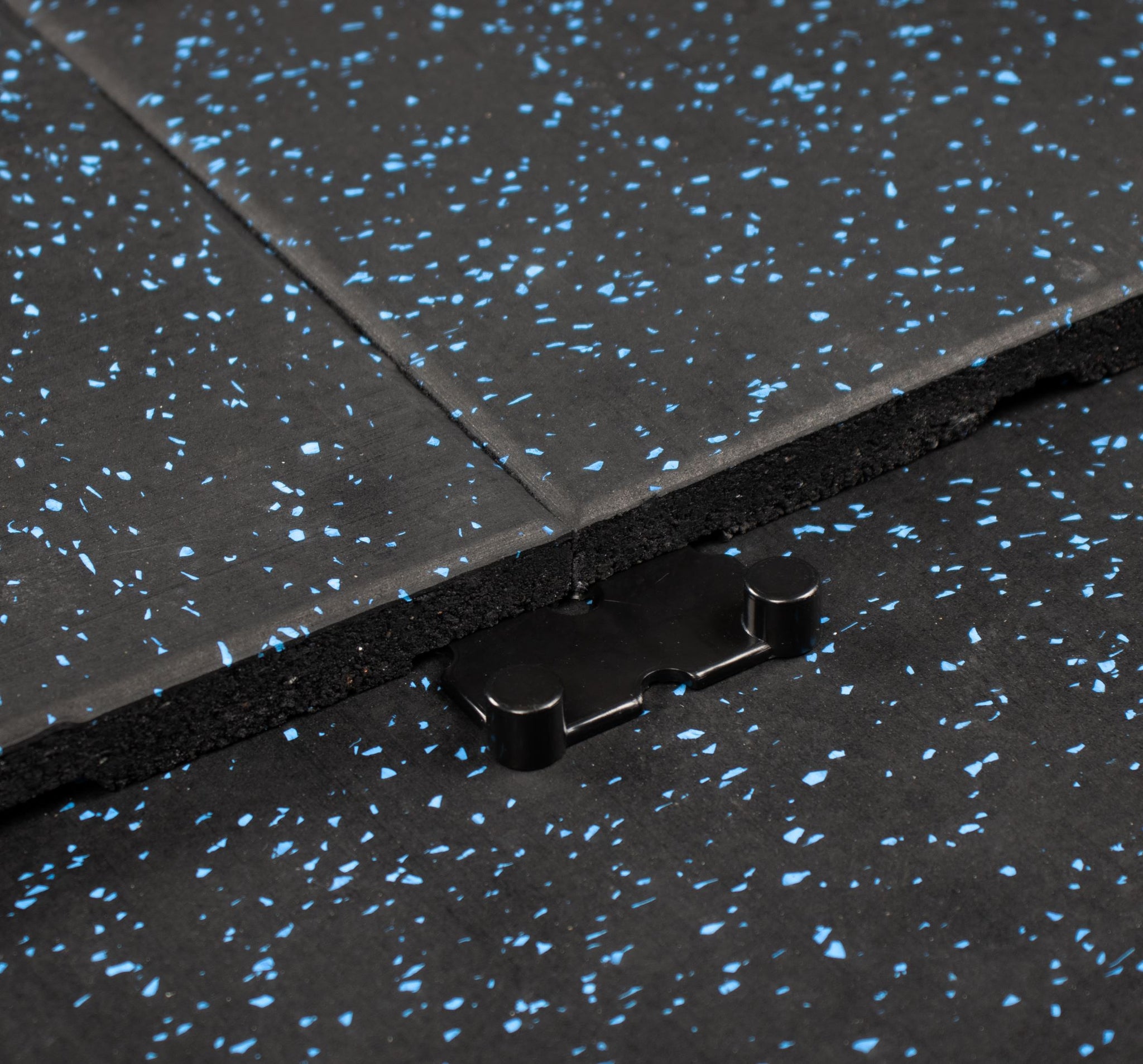 Rival Blue Fleck Premium Interlocking Rubber Gym Floor Tiles with Connectors (1m x 1m) (20mm)