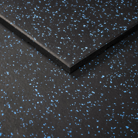 Rival Blue Fleck Premium Interlocking Rubber Gym Floor Tiles with Connectors (1m x 1m) (20mm)