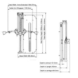 Rival S-Series Wall Mounted Slimline Adjustable Free Arm Functional Trainer Pulley System