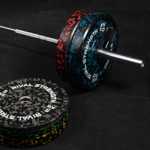 Rival Olympic Colour Splash Bumper Plate and Optional Barbell Sets