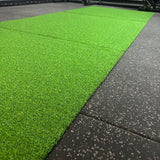 Rival Green Astro Turf Interlocking Rubber Gym Flooring with Connectors (1m x 1m) (22mm)