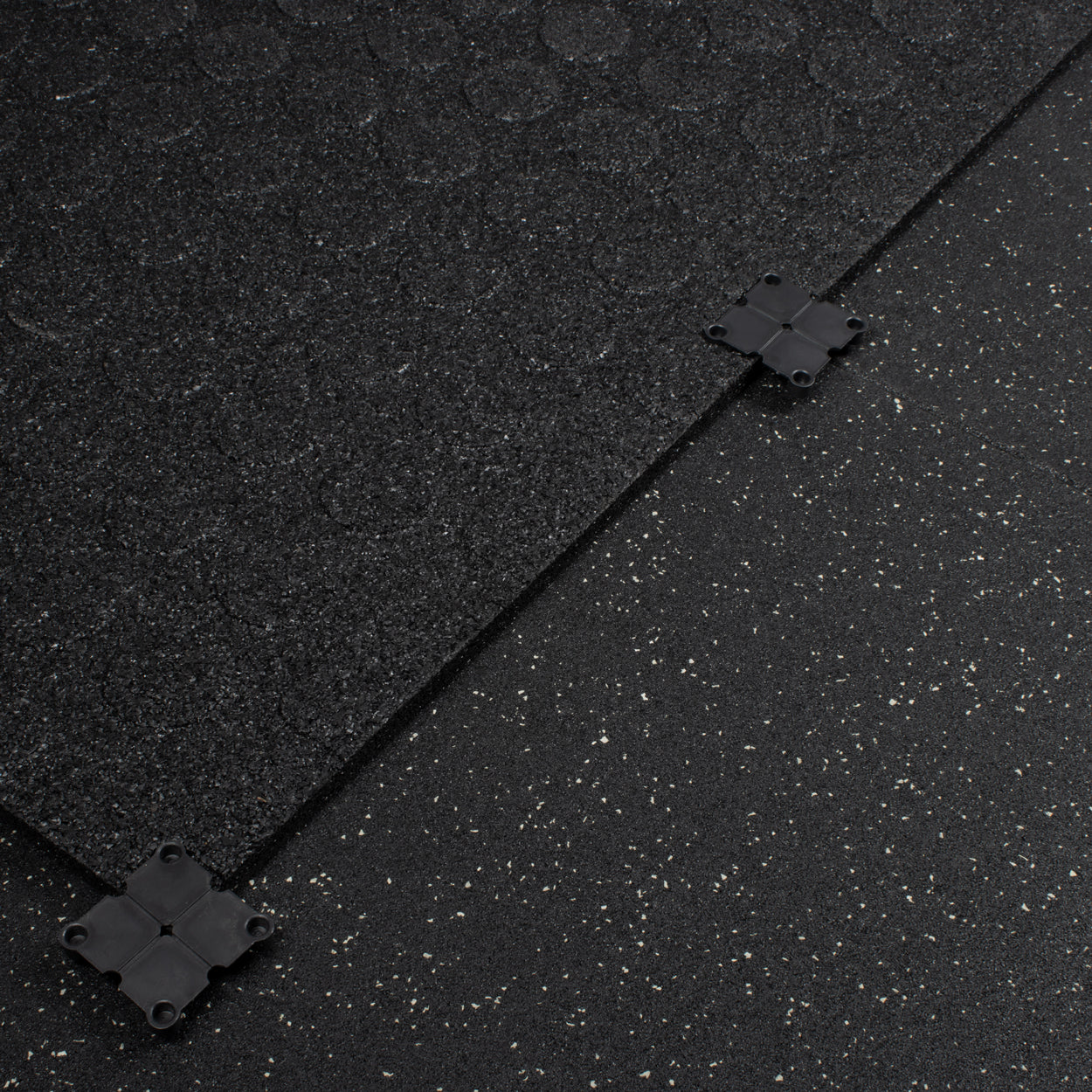 Grey Fleck SBR Interlocking Rubber Gym Floor Tiles with Connectors (1m x 1m) (20mm)