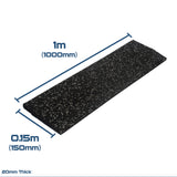 Rival Grey Fleck Premium Interlocking Rubber Gym Floor Tiles with Connectors (1m x 1m) (20mm)
