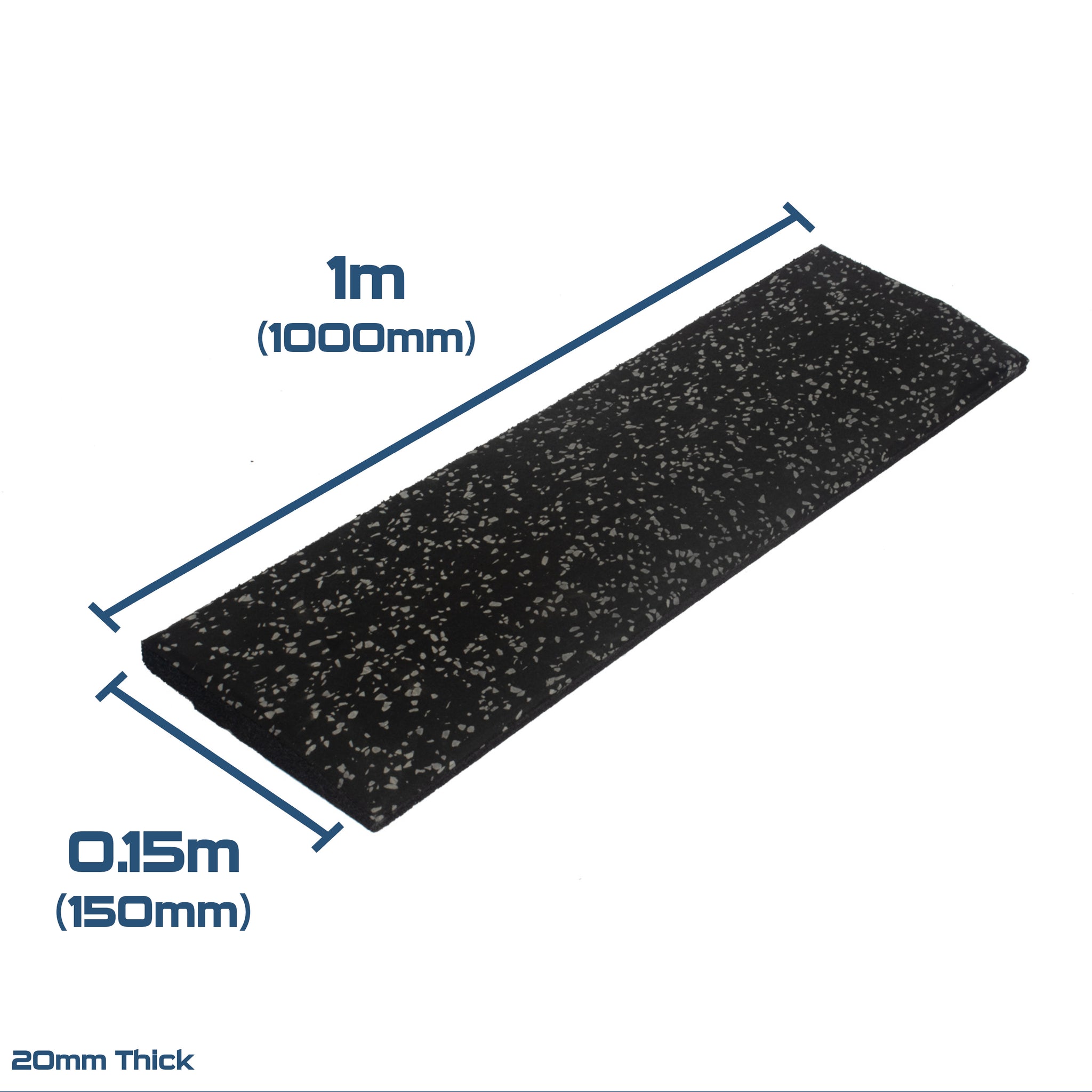 Rival Grey Fleck Premium Interlocking Rubber Gym Floor Tiles with Connectors (1m x 1m) (20mm)