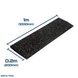Rival Grey Fleck Premium Interlocking Rubber Gym Floor Tiles with Connectors (1m x 1m) (20mm)