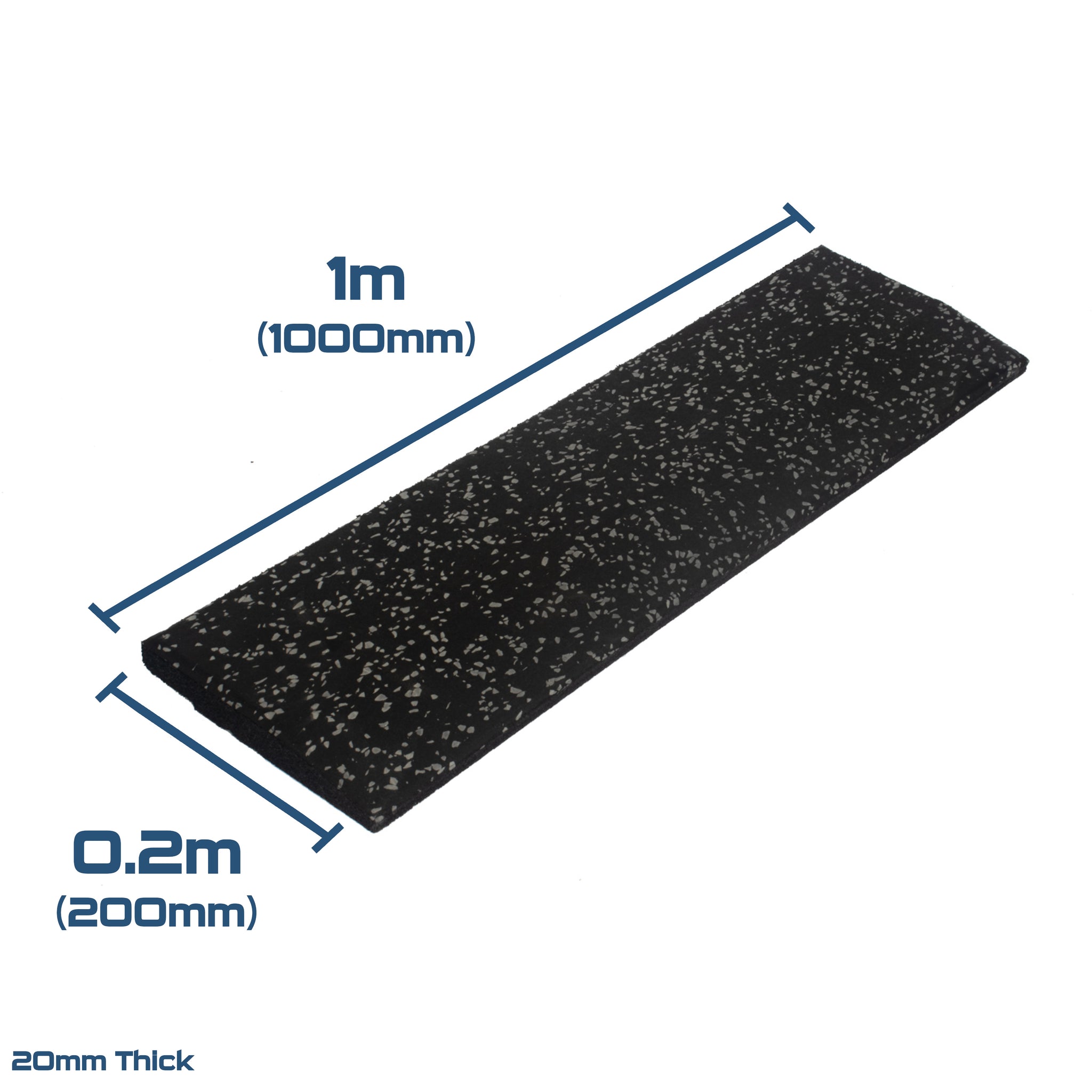 Rival Grey Fleck Premium Interlocking Rubber Gym Floor Tiles with Connectors (1m x 1m) (20mm)