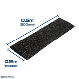 Rival Grey Fleck Premium Interlocking Rubber Gym Flooring with Connectors (1m x 1m) (20mm)