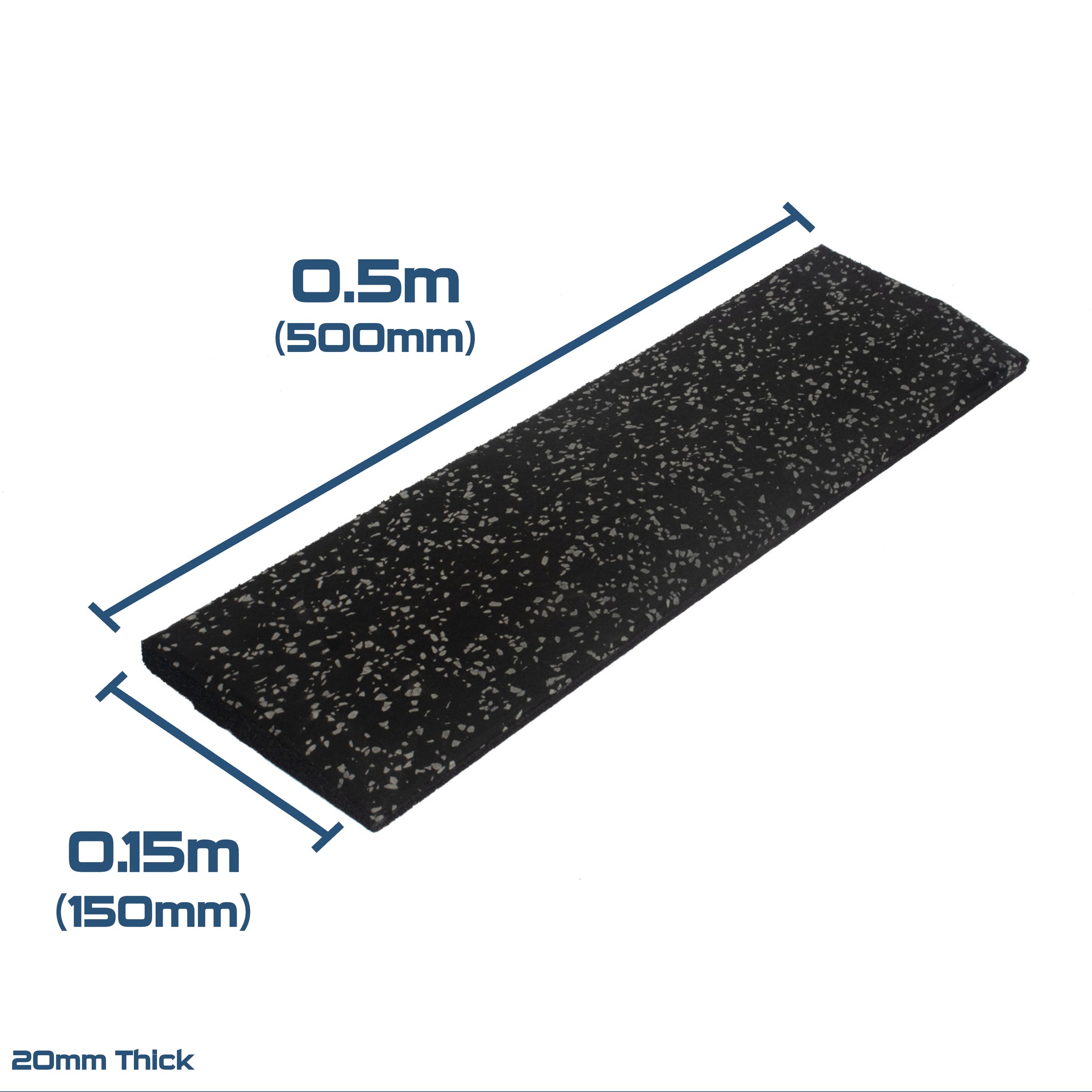 Rival Grey Fleck Premium Interlocking Rubber Gym Flooring with Connectors (1m x 1m) (20mm)