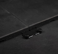 Rival Black Premium Interlocking Rubber Gym Floor Tiles with Connectors (1m x 1m) (20mm)