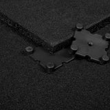 Black SBR Interlocking Rubber Gym Floor Tiles with Connectors (1m x 1m) (20mm)