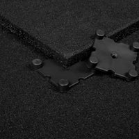 Black SBR Interlocking Rubber Gym Floor Tiles with Connectors (1m x 1m) (20mm)
