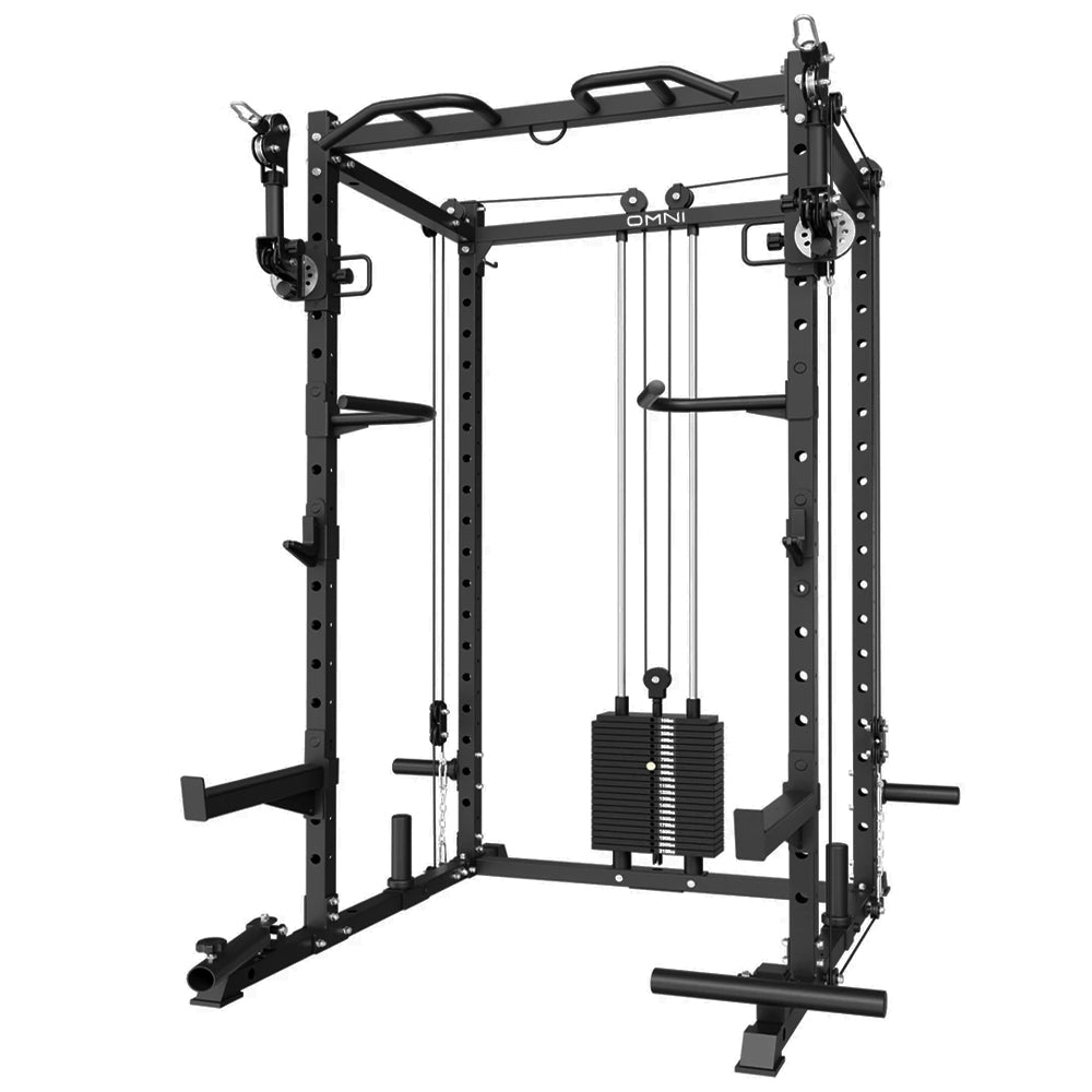 Rival Omni-Series Power Rack with Dual Free Arm Cable System
