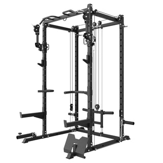 Rival Omni-Series Power Rack with Dual Free Arm Plate Loaded Pulley System
