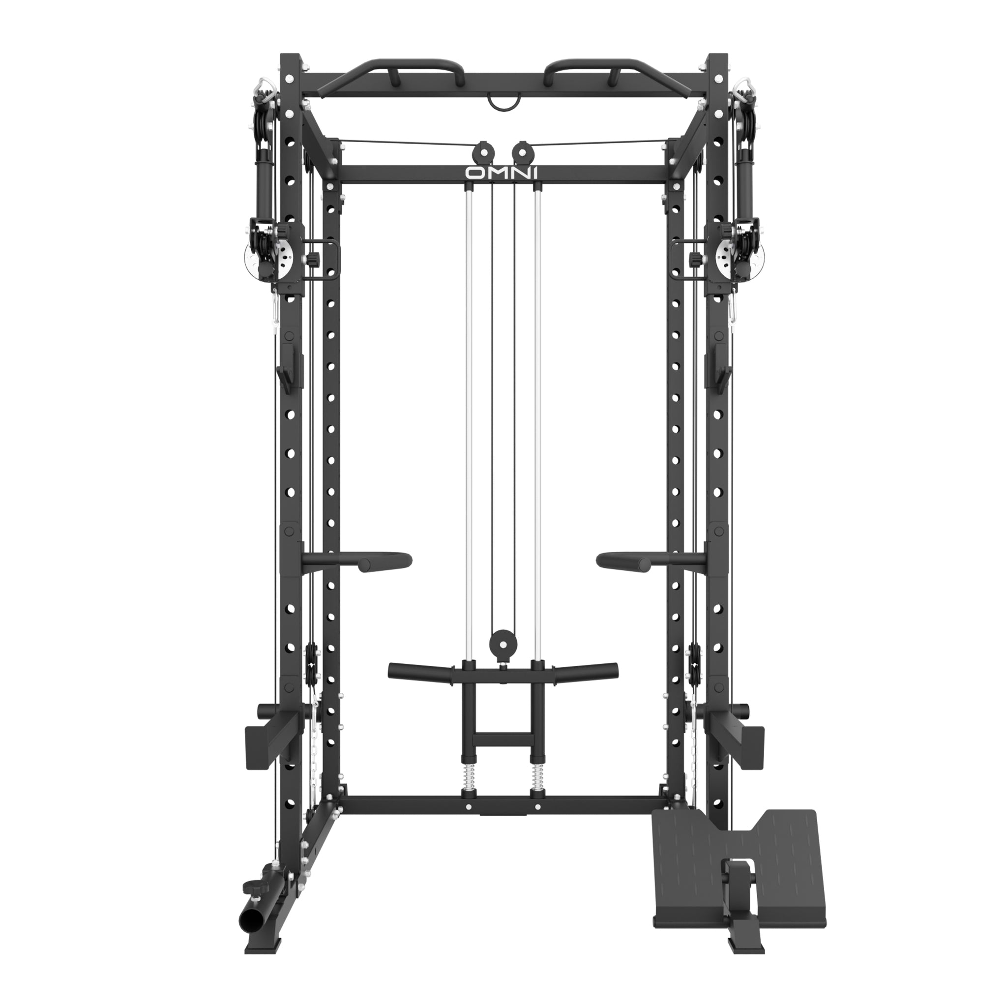 Rival Omni-Series Power Rack with Dual Free Arm Plate Loaded Pulley System