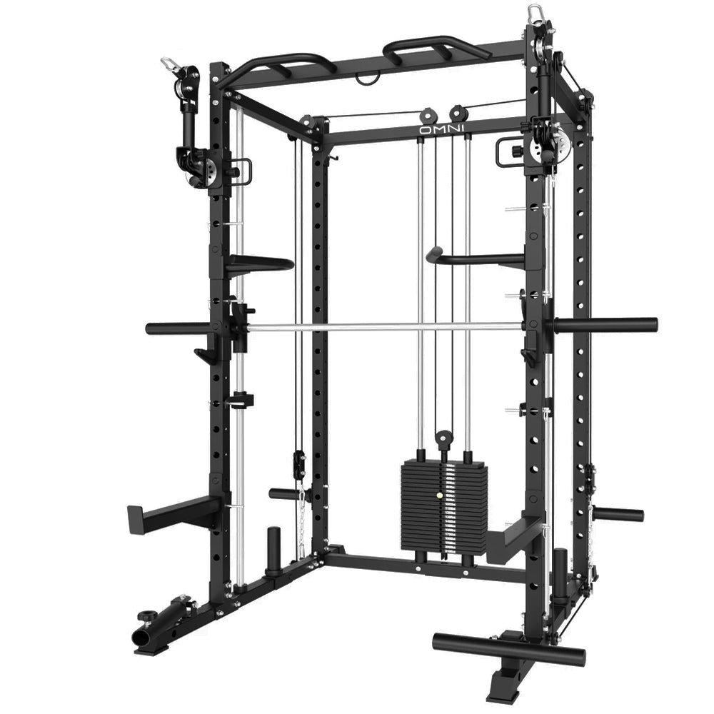 Rival Omni-Series Power Rack with Dual Free Arm Cable System