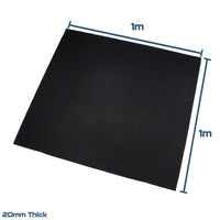 Black Rubber SBR Gym Floor Tiles (1m x 1m) (20mm)