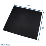 Black Rubber SBR Gym Floor Tiles (1m x 1m) (30mm)