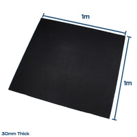 Black Rubber SBR Gym Floor Tiles (1m x 1m) (30mm)