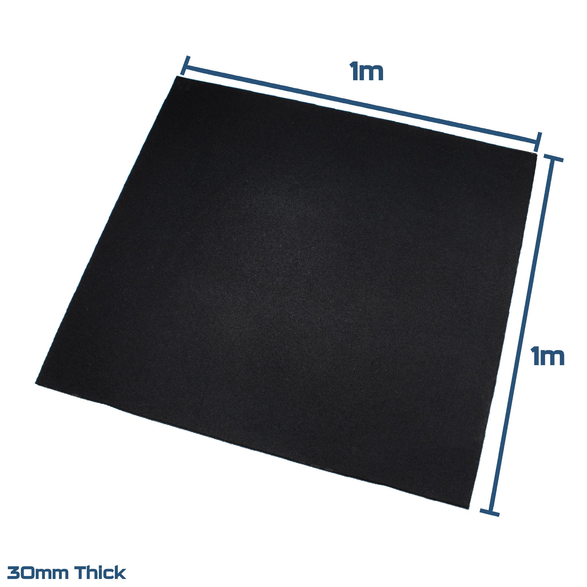 Black Rubber SBR Gym Floor Tiles (1m x 1m) (30mm)