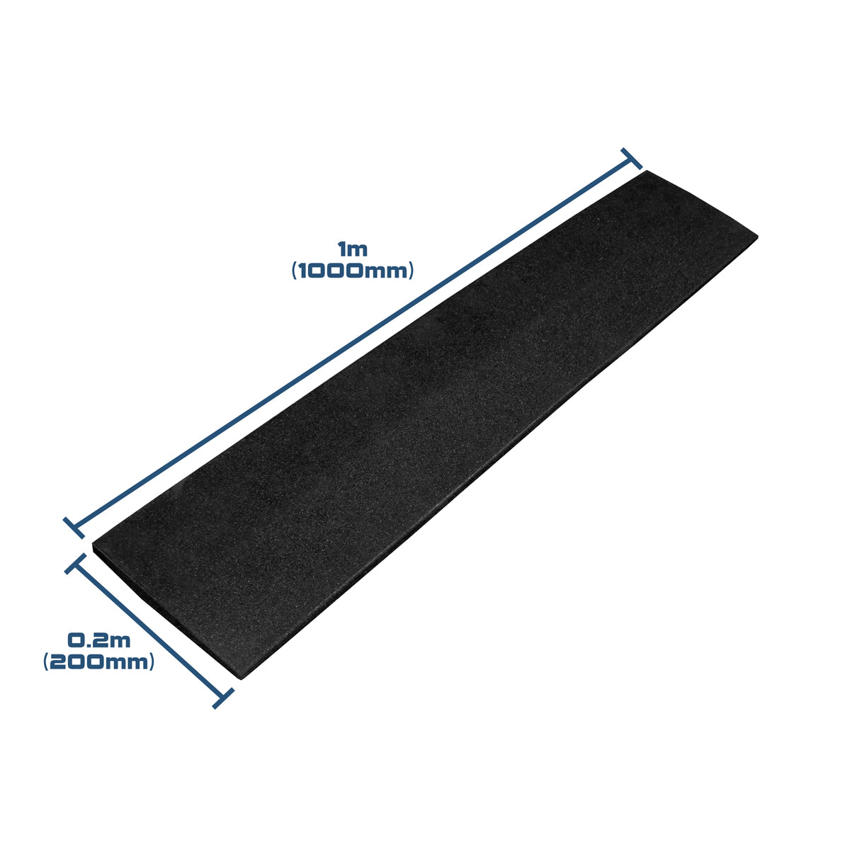 Black SBR Interlocking Rubber Gym Floor Tiles with Connectors (1m x 1m) (20mm)