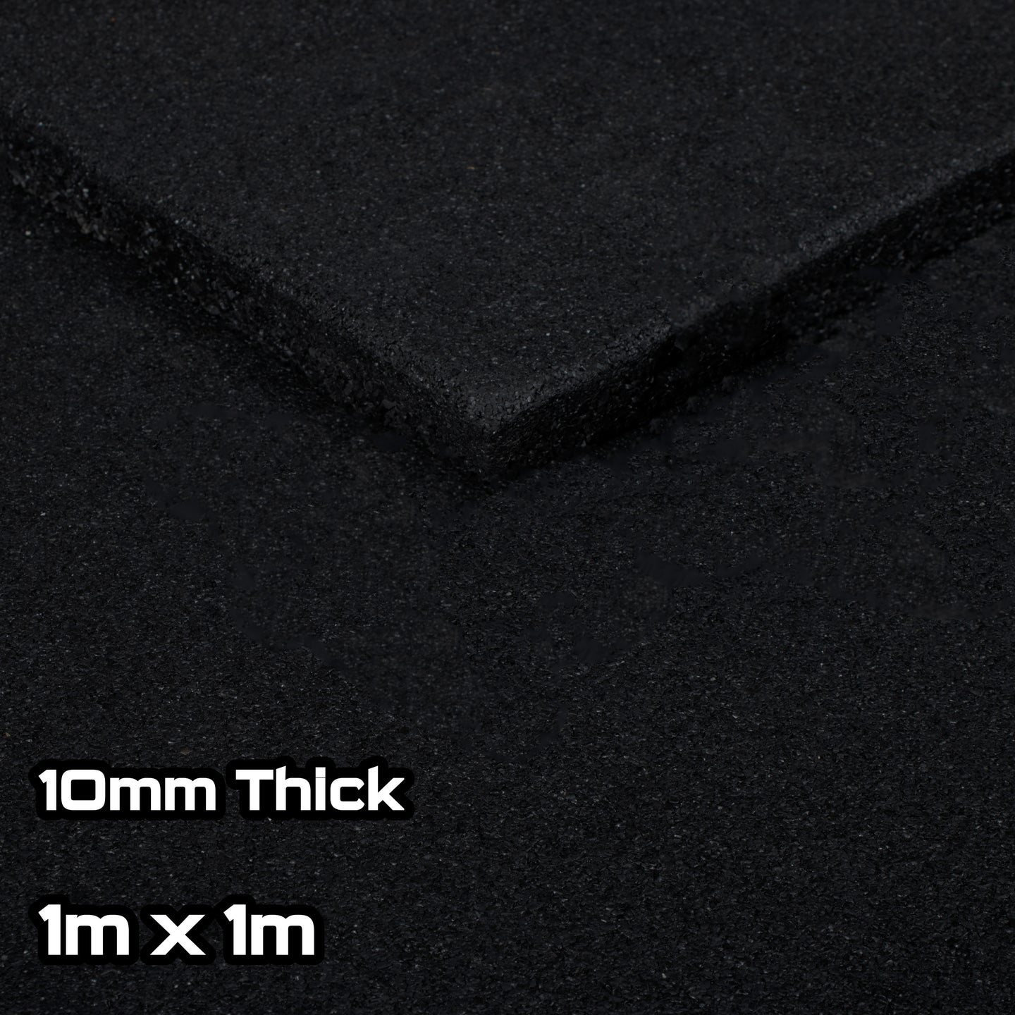 Black SBR Rubber Gym Floor Tiles (1m x 1m) (10mm)