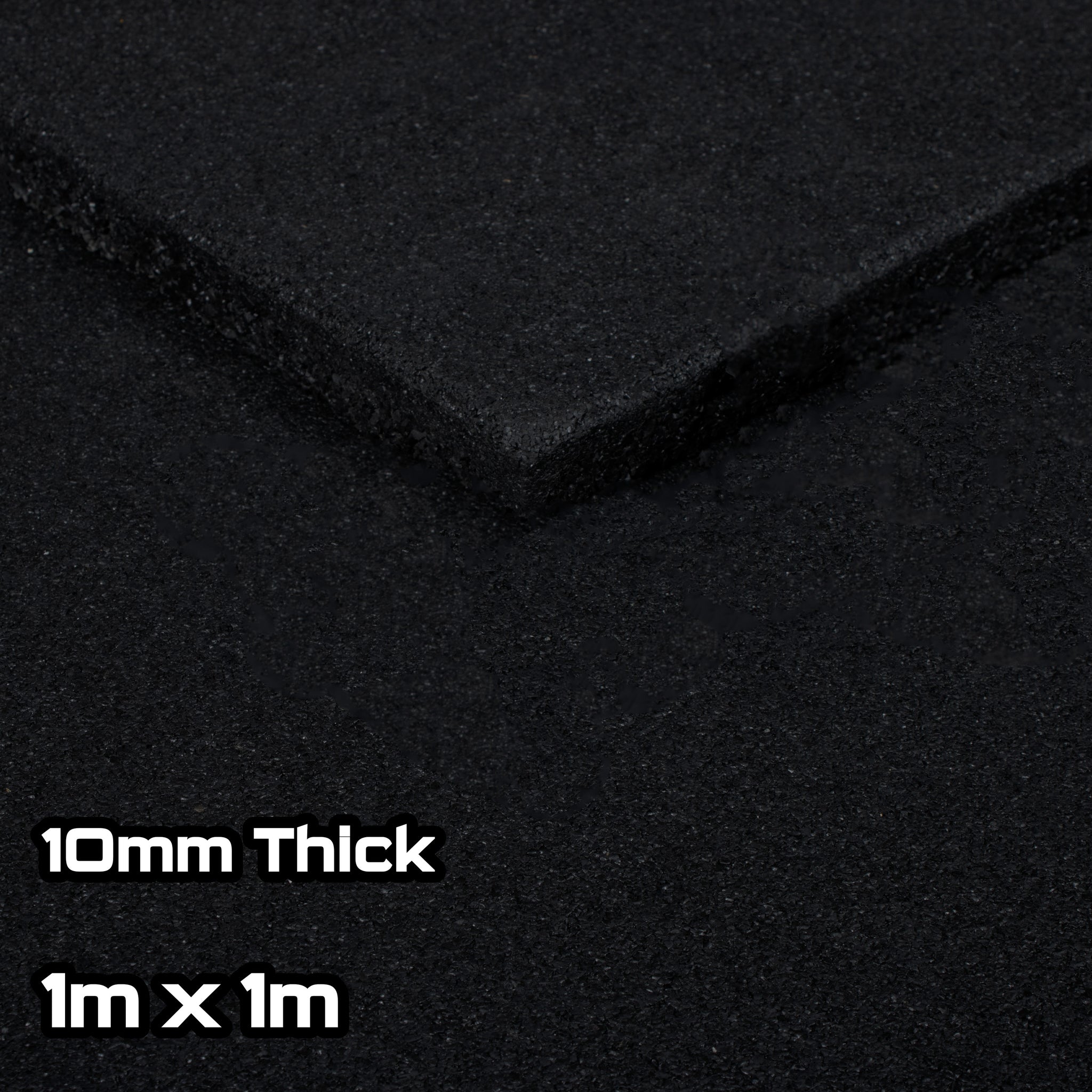 Black SBR Rubber Gym Floor Tiles (1m x 1m) (10mm)