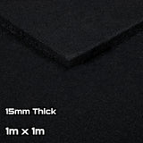 Black SBR Rubber Gym Floor Tiles (1m x 1m) (15mm)