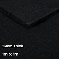 Black SBR Rubber Gym Floor Tiles (1m x 1m) (15mm)