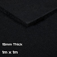 Black SBR Rubber Gym Floor Tiles (1m x 1m) (15mm)
