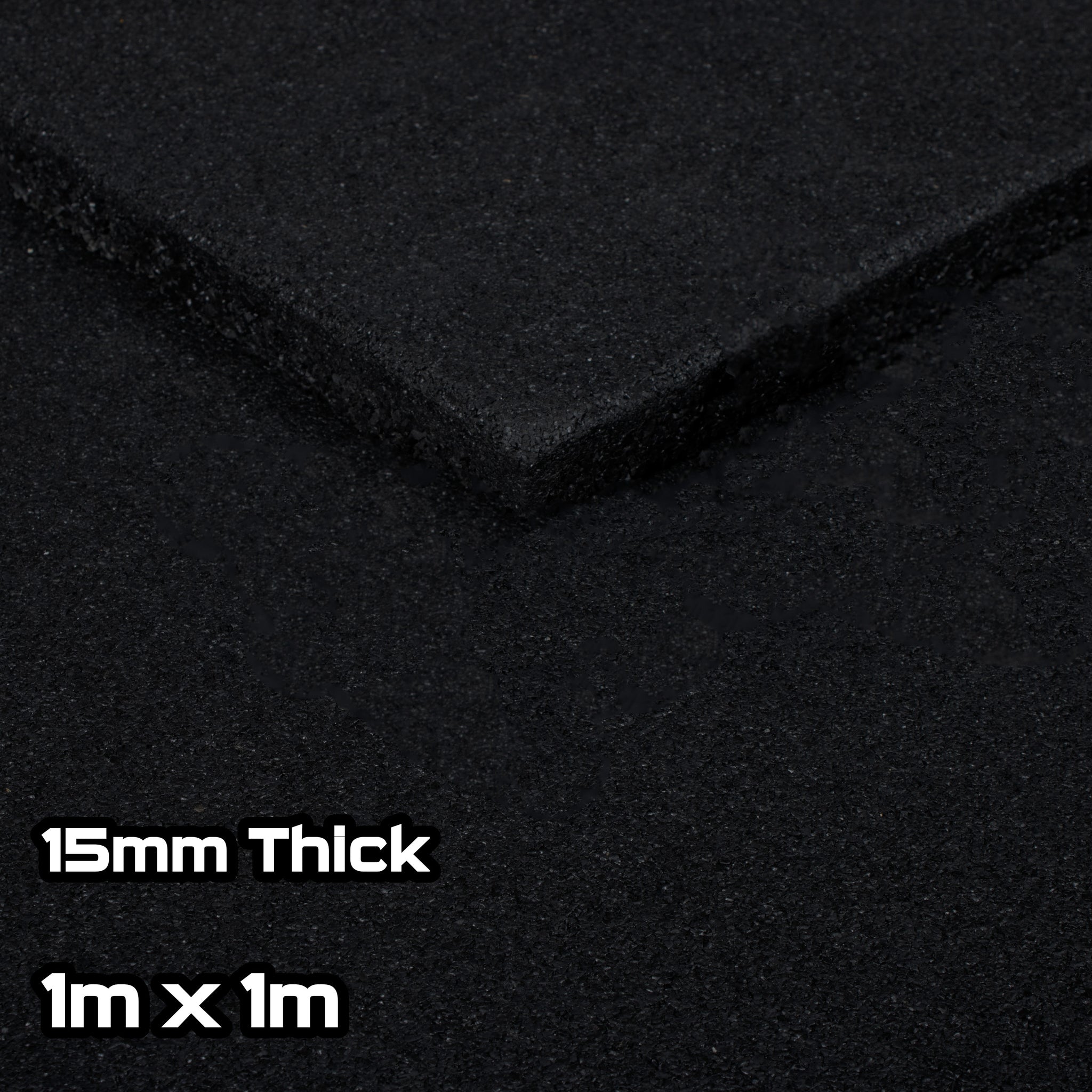 Black SBR Rubber Gym Floor Tiles (1m x 1m) (15mm)