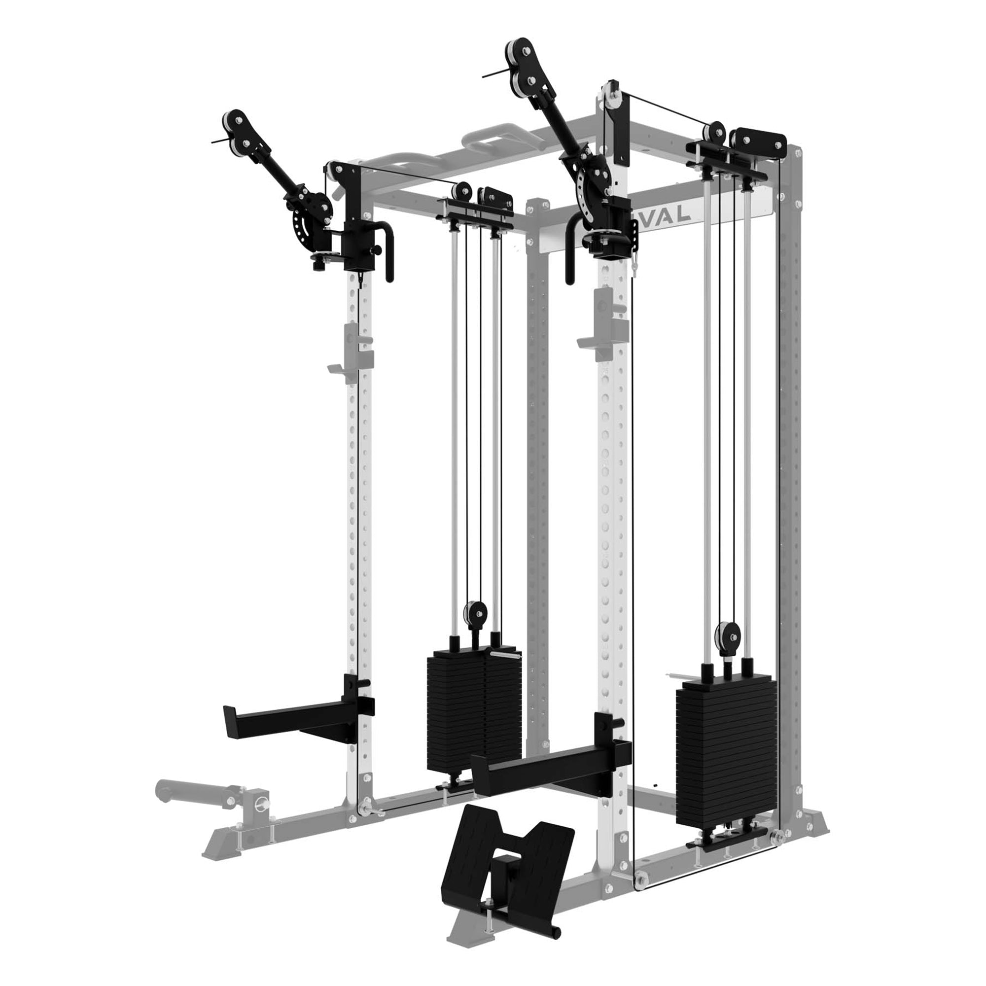 Rival J-3 Series Power Rack Dual 105KG Weight Stack Cable System Attac ...