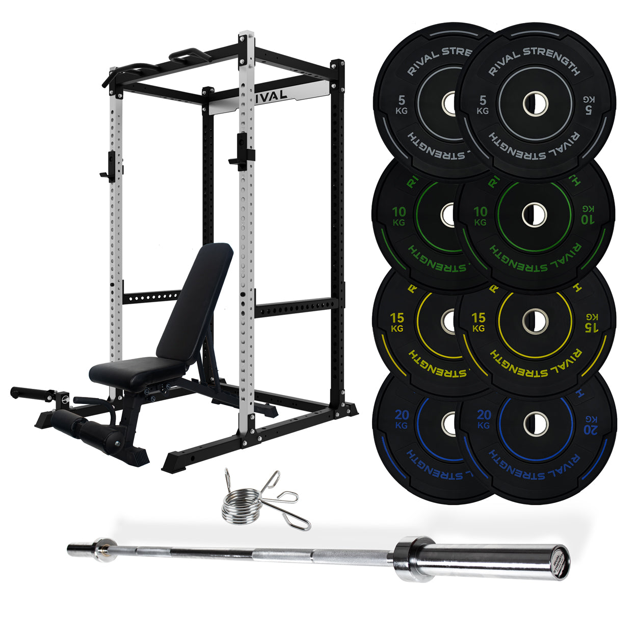 J-3 Series Power Rack with Weight Plate, Barbell and Bench Set
