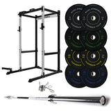J-3 Series Power Rack with Weight Plate, Barbell and Bench Set