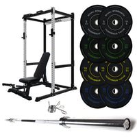 J-3 Series Power Rack with Weight Plate, Barbell and Bench Set