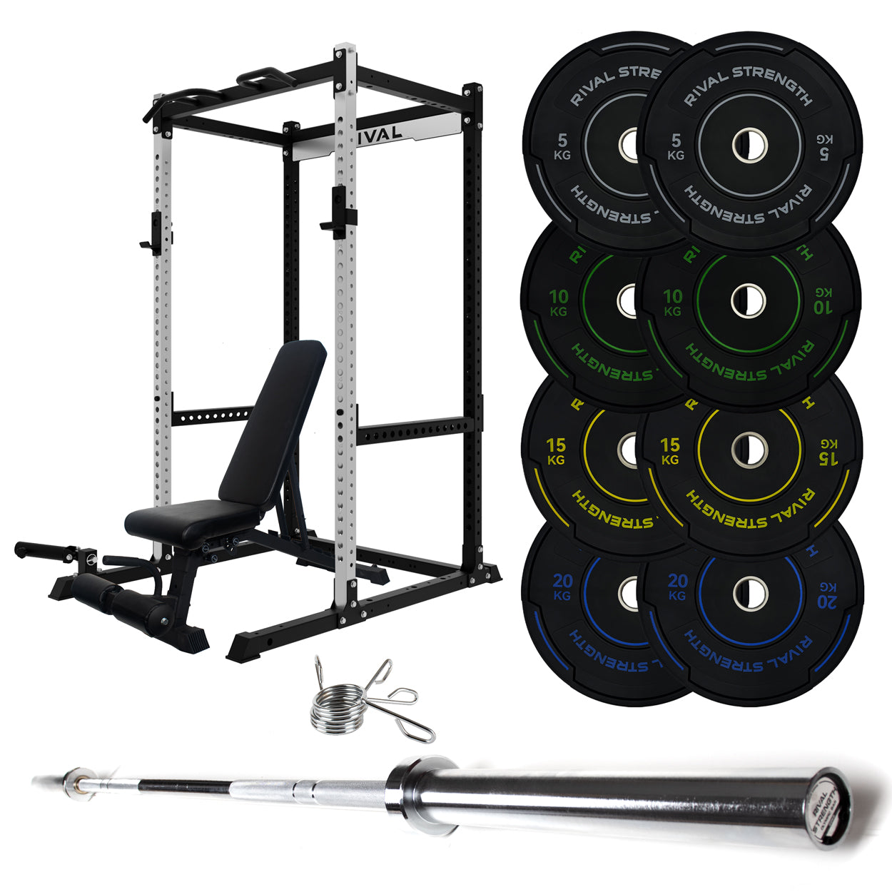 J-3 Series Power Rack with Weight Plate, Barbell and Bench Set