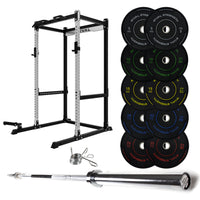 J-3 Series Power Rack with Weight Plate, Barbell and Bench Set