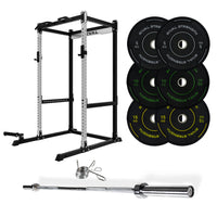 J-3 Series Power Rack with Weight Plate, Barbell and Bench Set