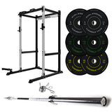 J-3 Series Power Rack with Weight Plate, Barbell and Bench Set