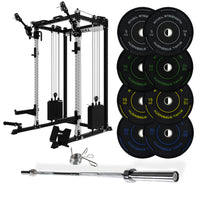 J-3 Series Power Rack with Cable System, Weight Plate, Barbell and Bench Set