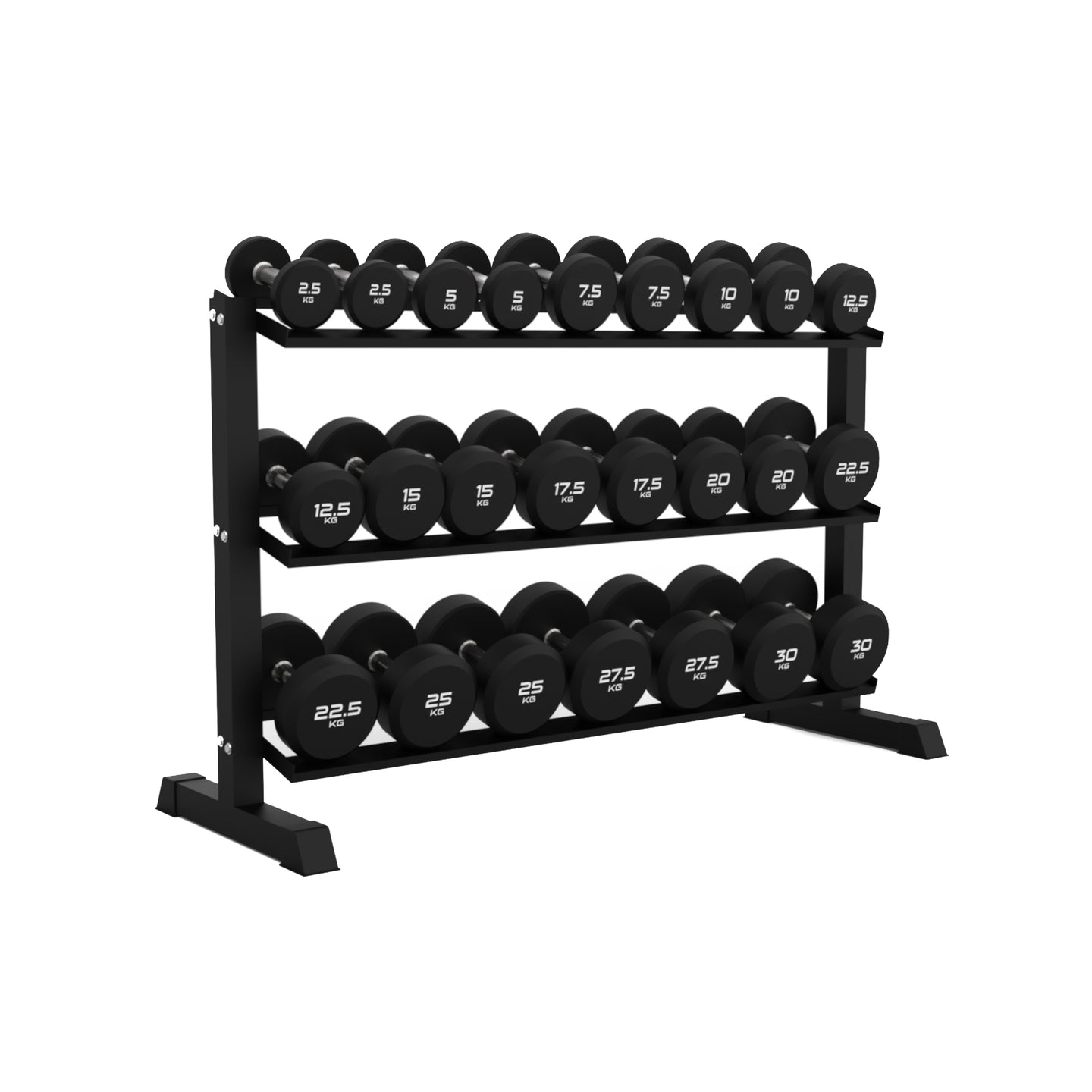 Urethane Round Dumbbells Sets With Optional Storage Rack